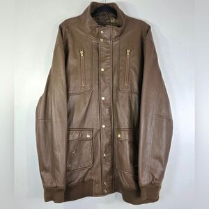 RARE VINTAGE LRG x LAMB OF GOD LEATHER JACKET.